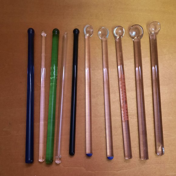 Source Unknown Dining Vintage Glass Swizzle Stick Collection Pieces